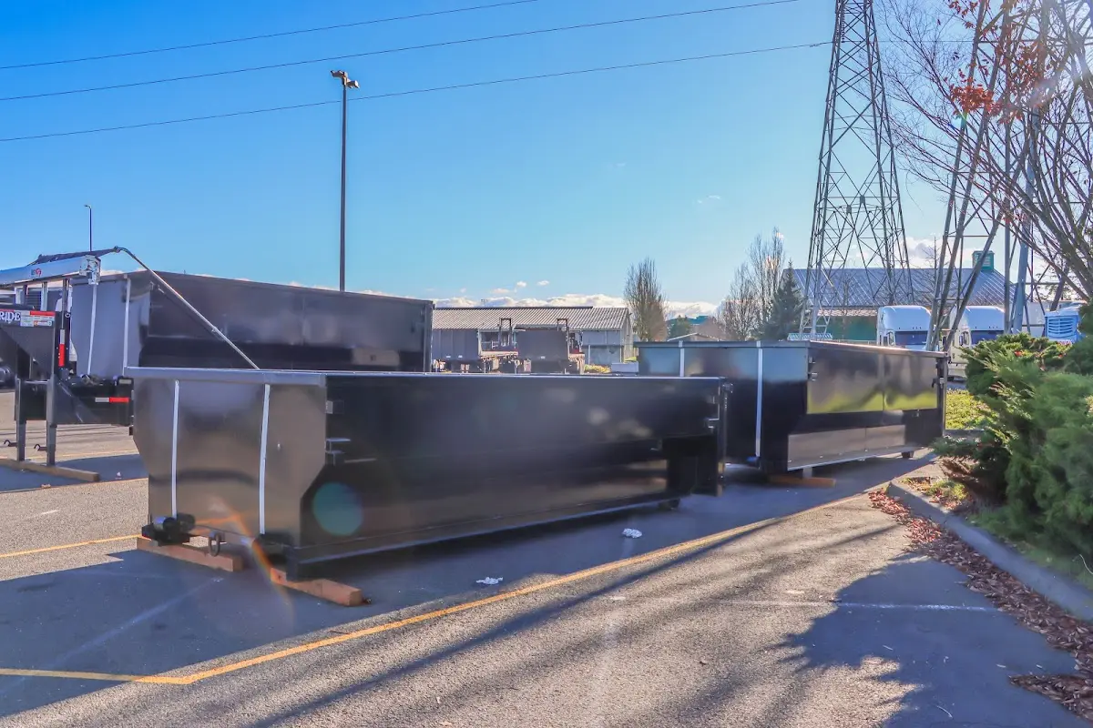 Roll-off dumpster ready for waste disposal at job site for 8 Yard Dumpster Rental in Plattsmouth